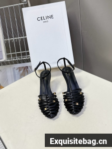CELINE CAGE HEELED SANDAL IN GOATSKIN 36633-3