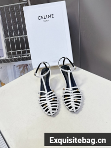 CELINE CAGE HEELED SANDAL IN GOATSKIN 36633-4