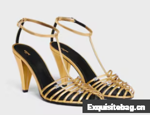 CELINE CAGE STRAPPY SANDAL IN LAMINATED LAMBSKIN 36657-1