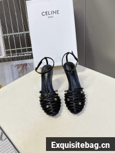 CELINE CAGE STRAPPY SANDAL IN LAMINATED LAMBSKIN 36657-3