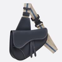 Dior Mens Saddle Belt Bag In Navy Grained Calfskin