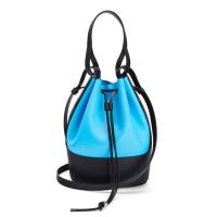 Loewe Medium Balloon Bucket Bag In BlueBlack Calfskin