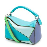 Loewe Small Puzzle Bag In BlueBlueberryLilas Calfskin