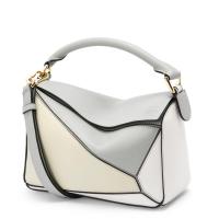Loewe Puzzle Small Bag In GreyCreamWhite Calfskin