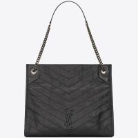 Saint Laurent Medium Niki Shopping Bag In Storm Leather