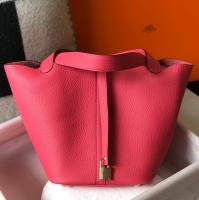 Hermes Picotin Lock 12 Bag in Rose Lipstick Clemence Leather with GHW