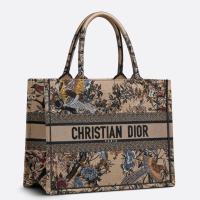 Dior Medium Book Tote Bag In Beige Jardin dHiver Embroidery