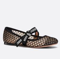 Dior Miss JAdior Ballerina Flats In Black Mesh