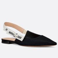 Dior JAdior Slingback Ballerina Flats In Black Technical Canvas