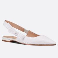 Dior JAdior Slingback Ballerina Flats In White Technical Canvas