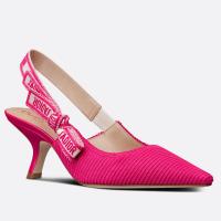 Dior JAdior Slingback Pumps 65mm In Red Cotton Embroidery