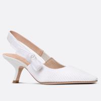 Dior JAdior Slingback Pumps 65mm In White Cotton Embroidery