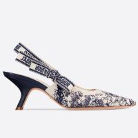 Dior JAdior Slingback Pumps 65mm In Blue Toile de Jouy Cotton