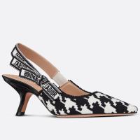Dior JAdior Slingback Pumps 65mm In Black Houndstooth Embroidery
