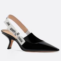 Dior JAdior Slingback Pumps 65mm In Black Patent Calfskin