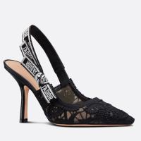 Dior JAdior Slingback Pumps 100mm In Black Macrame Cotton