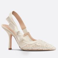 Dior JAdior Slingback Pumps 100mm In White Macrame Cotton