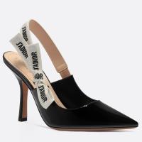 Dior JAdior Slingback Pumps 100mm In Black Patent Calfskin