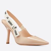 Dior JAdior Slingback Pumps 100mm In Nude Patent Calfskin