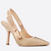 Dior JAdior Slingback Pumps 100mm In Nude Suede With Strass