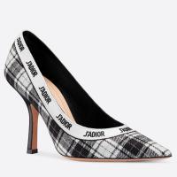 Dior JAdior Pumps 100mm In Black and White Tartan Fabric