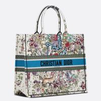 Dior Large Book Tote Bag In Latte D Constellation Embroidery