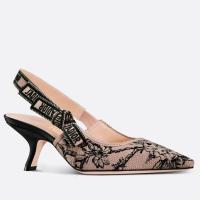 Dior JAdior Slingback Pumps 65mm In Nude Jardin Botanique Embroidery Cotton