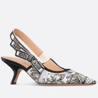 Dior JAdior Slingback Pumps 65mm In White Toile de Jouy Voyage Motif
