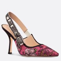 Dior JAdior Slingback Pumps 100mm In Pink Toile de Jouy Voyage Motif