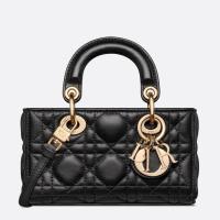 Dior Lady D Joy Micro Bag In Black Cannage Lambskin