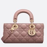 Dior Lady D Joy Small Bag In Peony Pink Cannage Lambskin