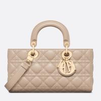 Dior Lady D Joy Medium Bag In Sand Cannage Lambskin