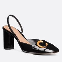 Dior Cest Slingback Pumps 80MM in Black Patent Calfskin