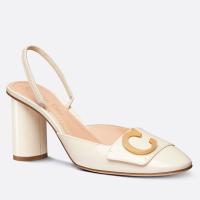 Dior Cest Slingback Pumps 80MM in White Patent Calfskin