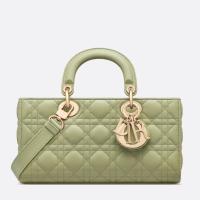 Dior Lady D Joy Medium Bag In Ethereal Green Cannage Lambskin
