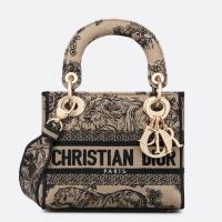 Dior Lady D Lite Mini Bag In Brown Toile de Jouy Embroidery