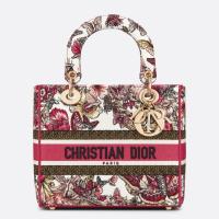 Dior Lady D Lite Medium Bag In Multicolor Butterfly Embroidery