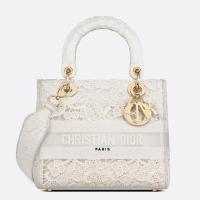Dior Lady D Lite Medium Bag in Embroidery with Macrame Effect