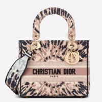 Dior Lady D Lite Medium Bag In Multicolor Tie Embroidery
