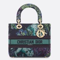 Dior Lady D Lite Medium Bag In Blue Toile de Jouy Voyage Embroidery
