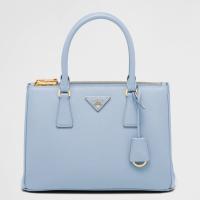 Prada Galleria Large Bag In Light Blue Saffiano Leather