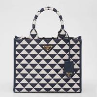 Prada Symbole Small Bag In BlueWhite Jacquard Fabric