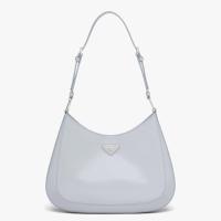 Prada Cleo Large Shoulder Bag In Blue Brushed Leather