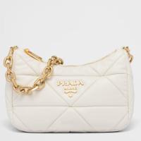 Prada System Patchwork Shoulder Bag In White Leather