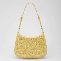 Prada Cleo Shoulder Bag in Yellow Satin with Crystals