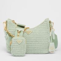 Prada Re Edition 2005 Crochet Bag in Aqua Raffia