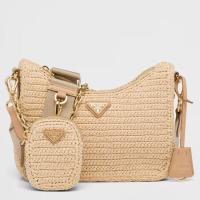 Prada Re Edition 2005 Shoulder Bag in Beige Raffia