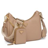 Prada Re Edition 2005 Shoulder Bag in Beige Saffiano Leather