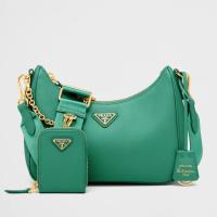 Prada Re Edition 2005 Shoulder Bag in Green Saffiano Leather