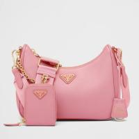 Prada Re Edition 2005 Shoulder Bag in Pink Saffiano Leather